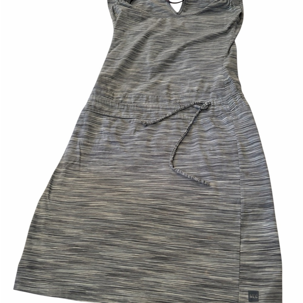 MEC Blue/Gray Heathered Relax Fit Dress-Drawstring Waist-Back Keyhole-Size XS